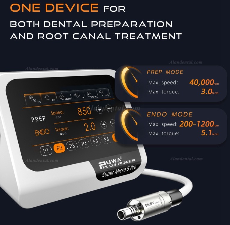 Pluspower® Super Micro S Pro Dental Brushless Electric Endo Motor (PREP/ENDO Mode 2in1)